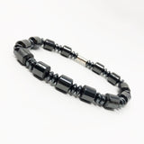 Hematite Magnetic Bracelet Mens Womens Unisex  Black Magnetic Clasp X32