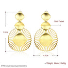 Yellow Gold Plated Earrings Chandelier Latch Back Clasp L611