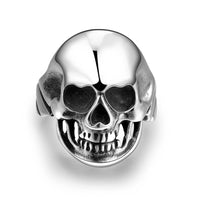 Stainless Steel Plated Biker Ghotic Mens Ring Skull Skelleton Head Cranium B526