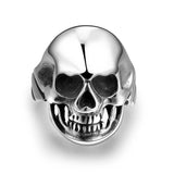 Stainless Steel Plated Biker Ghotic Mens Ring Skull Skelleton Head Cranium B526