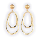 Dangle Earrings Linking Rings Stainless Steel Stud Earring Gold 39mm 0.6mm Z300