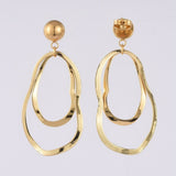 Dangle Earrings Linking Rings Stainless Steel Stud Earring Gold 39mm 0.6mm Z300