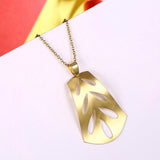 Yellow Gold Plated Necklace Women's Pendant Leaf 19" 1MM Lobster Clasp B253