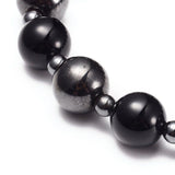 Necklace Stretch Bracelet Earrings Set Magnetic Hematite Natural Agate 20" P753