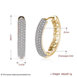 Yellow Gold Plated Earrings Hoop Huggies AAA Zirconia Latch Back Clasp L565