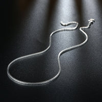 Sterling Silver Plated Necklace Chain 18-24 Inches 2MM Lobster Clasp B361