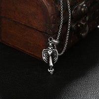 Stainless Steel Necklace Men's Pendant Cross Biker Gothic Lobster Clasp B212