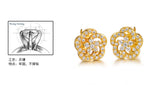 Gold Plated Earring  Flower  AAA Cubic Zirconia Women's G206