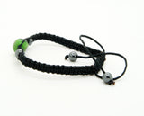 Evil Eye GOOD LUCK Bracelet Glass Green Adjustable size Nylon Cord