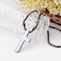 Electroplated Hematite Non-Magnetic Necklaces Unisex Multicolor Cross X63