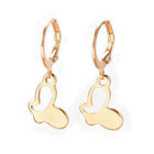 304 Stainless Steel Leverback Earrings Butterfly Gold 26mm Pin: 1mm A158