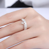 Sterling Silver Plated Fashion Ring AAA Zirconia Women Crown B361