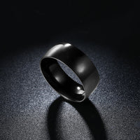 Stainless Steel Band Wedding Ring Black Men's Unisex B452