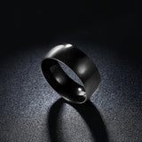 Stainless Steel Band Wedding Ring Black Men's Unisex B452