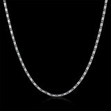 Platinum Plated Necklace Chain 18 Inches 1MM Lobster Clasp B320