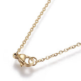 Stainless Steel Set Earrings Pendant Necklace Heart Butterfly Gold 17.7' P858