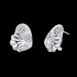 Sterling Silver Plated Earrings Stud AAA Zirconia Push Back Clasp L696