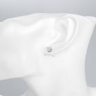 Platinum Earrings Stud AAA Zirconia Push Back Antiallergic  0.18" L162