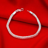 Sterling Silver Plated Bracelet 7.5 Inches 3.9MM Lobster L323