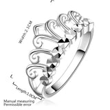 Sterling Silver Plated Fashion Ring Women Crown B132