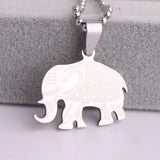 316L Stainless Steel Pendant 27.9X18.03MM Elephant  Silver  Necklace