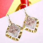 Yellow Gold Platinum Plated Earrings Chandelier Fish Hook Clasp L627