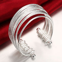 Sterling Silver Plated Bracelet Adjustable 12MM No Clasp L212