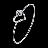 Sterling Silver Plated Bracelet  Heart Adjustable 21MM  Hook L179