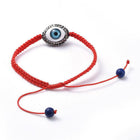 Red Nylon Thread Braided Bracelet Evil Eye Beads Turquoise Adjustable Z125