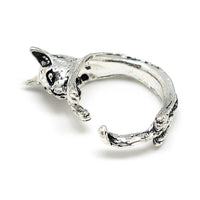 Alloy Cuff Finger Ring Wolf Adjustable Antique Silver Size 7 Adjustabl 17mm P426