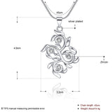 Sterling Silver Plated Necklace Pendant Flower Zirconia 18" 1MM Lobster B369