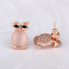 Rose Gold Cateye Drop Stud Earrings L96