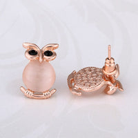 Rose Gold Cateye Drop Stud Earrings L96