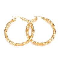 304 Stainless Steel Hoop Earrings Gold 52x49x5mm Pin 1x0.8mm  P586