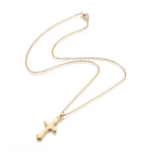Stainless Steel Pendant Necklace Chain Lobster Religion Cross Gold 17.5" A218