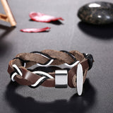 Leather Bracelet 8 Inches 10MM Toggle L486