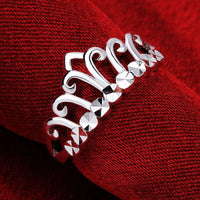 Sterling Silver Plated Fashion Ring Women Crown B132