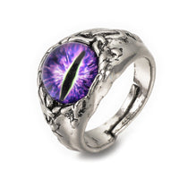 Adjustable Ring Wide Band Rings Chunky Rings Dragon Eye Blue Violet 19.5mm Z742