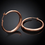 Rose Gold Latch Back Hoop Bali Earrings L124