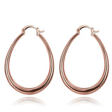 Rose Gold Latch Back Hoop Bali Earrings L126