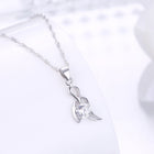 Sterling Silver Necklace Pendant Drop AAA Zirconia 18" 1MM Lobster Clasp B428