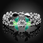 Sterling Silver Plated  Beads 7.5 Inches 14.8MM Hook  L102-5