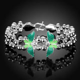 Sterling Silver Plated  Beads 7.5 Inches 14.8MM Hook  L102-5