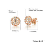 Gold Plated Earring  Round AAA Cubic Zirconia Women's G267