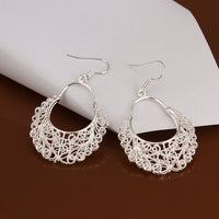 Sterling Silver Dangle Chandelier Hoop Pierced Earrings L158