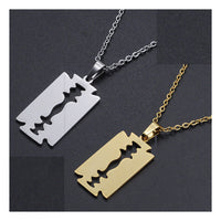 Stainless Steel Pendant Necklace Lobster Clasp Blade Gold Slvr 17.7" 1.5mm P101