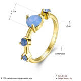 Brass Finger Rings with Opalite Size 9 Gold 18.9mm  P676