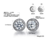 White Gold Plated Earring  Round AAA Cubic Zirconia Women's G221