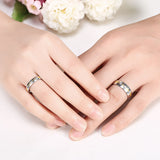 Stainless Steel Band Fashion Wedding Ring AAA Zirconia Men's Unisex B470