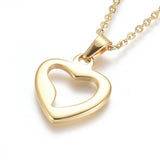 Stainless Steel Pendant Necklace Valentine's Day Lobster Heart Gold 17.5" A230